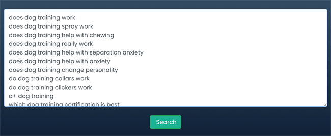 Keyword Clustering Tool Input Keyword Clustering Tool Input